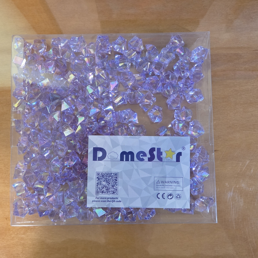 Iridescent Lavender Decorative Acrylic Gems
